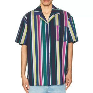 scotch & soda men's striped fine Short sleeve Cotton Poplin shirt multicolor XL